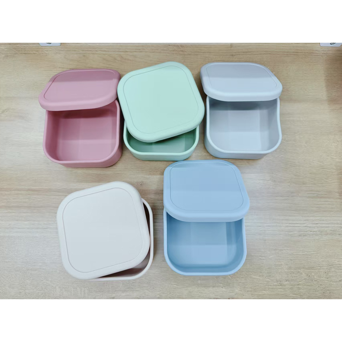 Nuevo producto Caja de conservación fresca de silicona Alimentos Frutas y verduras Conservación fresca Redondo Cuadrado Cuadrado Picnic Microondas Arroz Bento