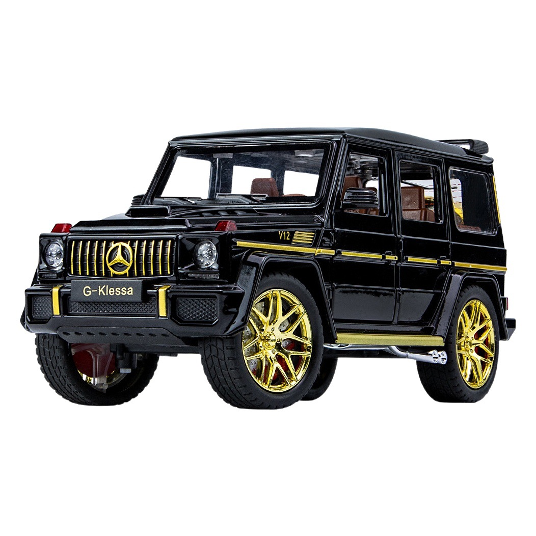 1:24 gran G G63 modelo de coche de aleación grande vehículo todoterreno de seis puertas con sonido y luz Tire hacia atrás coche de juguete para niños