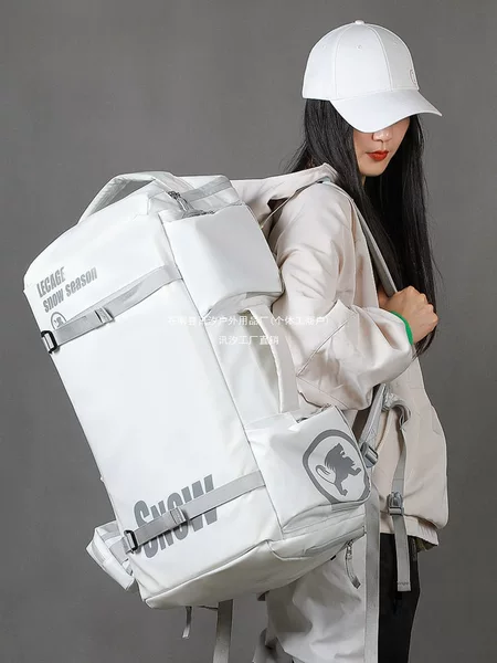 Lekeqi ski backpack, large capacity, with separate compartments for wet and dry gear, suitable for single or double skis, mountaineering, and travel, multifunctional