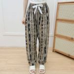 棉绸睡裤女夏季新款网红收口裤人造棉灯笼裤可外穿防蚊大码家居裤