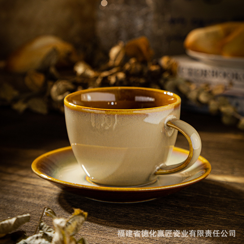 El esmalte LZ cambia a color miel, plato de filete de ternera marrón de Bangkok, plato de sopa, plato de pescado, plato de arroz, plato de sopa, taza de café, plato