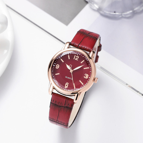 Cross-border Fashionable Minimalist Crocodile-Print Leather Belt Quartz Watch