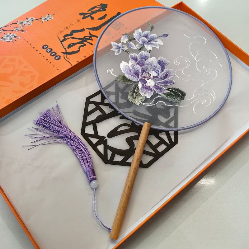 両面刺繍団扇古風扇子円扇刺繍扇子両面刺繍団扇蘇刺繍団扇漢服舞踏扇|undefined