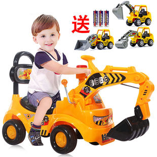 Sitable Kidsren's Excavator Large Rideable Excavator Sliding Twist Car Boy Toy Car Yo-Yo Engineering Vehicle
