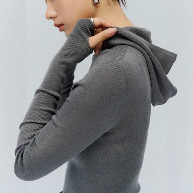 French Pressure-Free Knitwear 2025 New Design Hooded Slim-Fitting Bottoming Knitwear Wool Knitwear Autumn and Winter French Pressure-Free Knitwear 2025 New Design Hooded Slim-Fitting Bottoming Knitwear Wool Knitwear Autumn and Winter