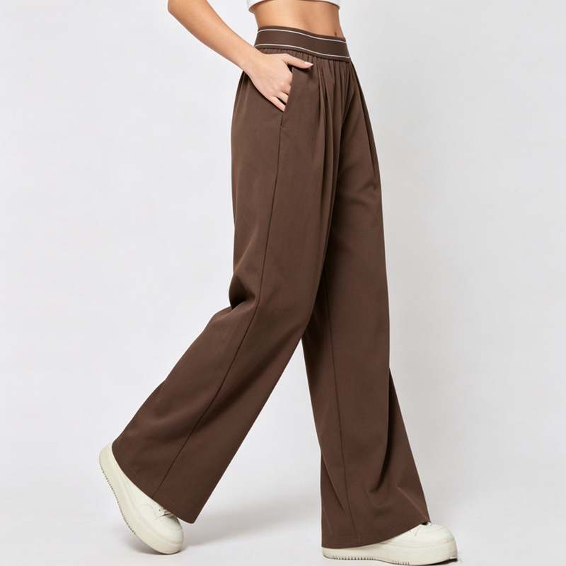 Transfronterizo exclusivo para el descanso de las mujeres, pantalones deportivos de cintura alta, rectos, ligeros, delgados, sueltos, secados rápidos, primavera y verano. image 9