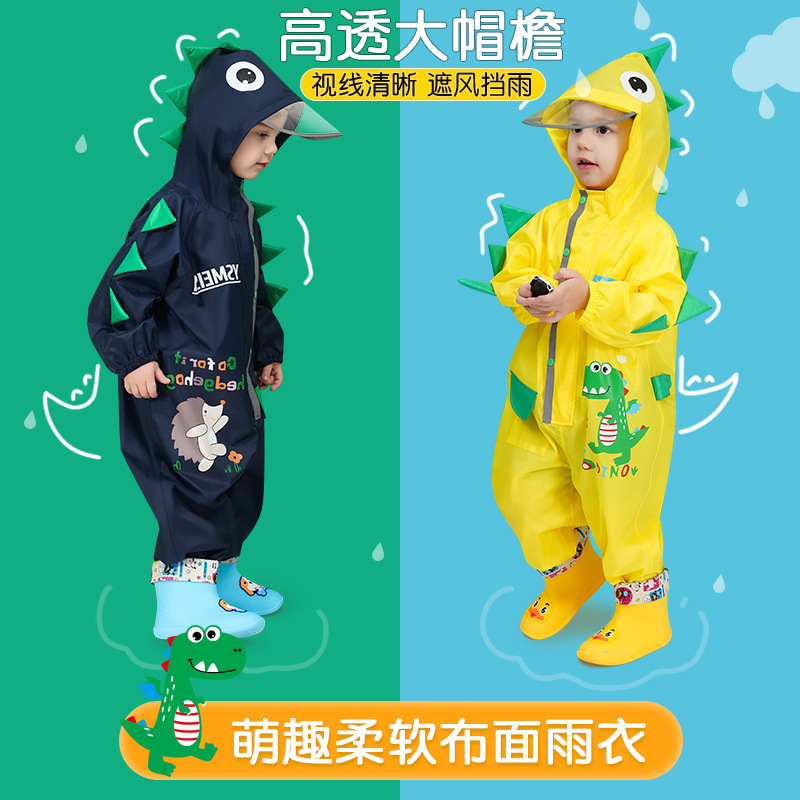 Children's Raincoat Boys' One-Piece Suit Waterproof Full-Body Rain Pants Little Boys Girls Kindergarten Baby Cartoon Pattern Children's Raincoat Boys' One-Piece Suit Waterproof Full-Body Rain Pants Little Boys Girls Kindergarten Baby Cartoon Pattern