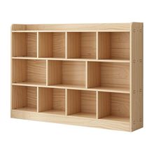 实木书架落地儿童简易书柜组合格子柜矮柜家用简约现代置物柜钉制