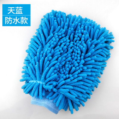 洗车手套加厚雪尼尔海绵熊掌双面防水珊瑚毛绒五指擦汽车专用手套|undefined