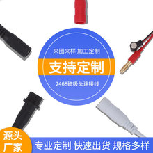 定制家用小型电器连接线2468红黑平行线香蕉头磁吸头线尾带接线柱