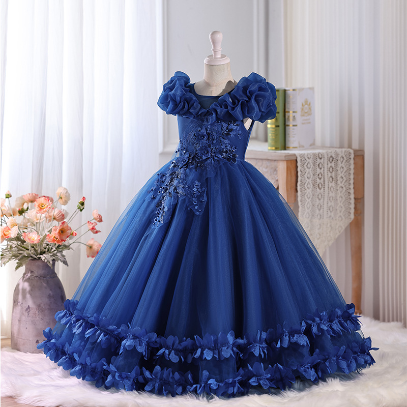 Niñas lujosas vestidos de fiesta sin mangas vestidos de novia para niños grandes vestidos de princesa para niñas nuevas faldas europeas y americanas al por mayor transfronterizas