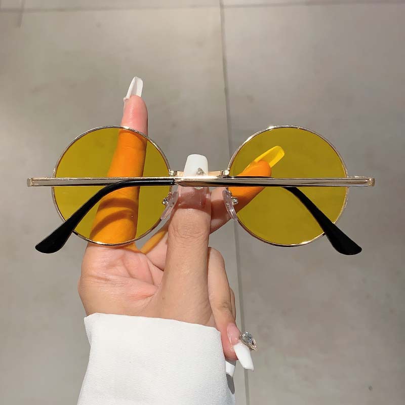 42g Weight Full Frame Glasses Structure Sunglasses Classification PC, UV400 Protection Lens Material Round Frame Glasses Style Travel Occasion Color Block Pattern Women's Gender Business, Simple Style Style Gold Color Business Simple Style Color Block PC UV400 Protection Round Frame Full Frame Women's Sunglasses 3