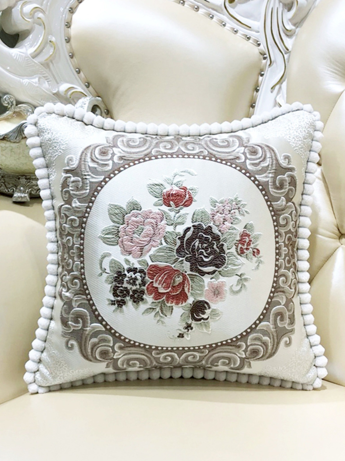 European Sofa Pillow Cushion Cover Luxury Living Room Scandinavian Pillow Bedside Backrest Large Waist Cushion Removable and Washable