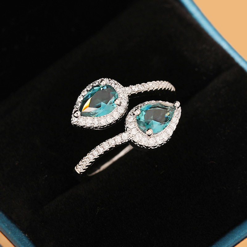 Classic Droplet Ring Adjustable Opening Luxury Jewelry For Party_voghion.com