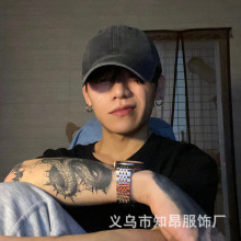 纯棉做旧水洗棒球帽男软顶纯色鸭舌帽遮阳防晒帽子女学生刺绣logo