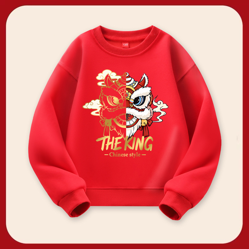 Evento del día de Año Nuevo chino Suéter rojo más terciopelo engrosamiento Año del nacimiento Celebre 2025 Año de la serpiente Año Nuevo Traje para padres e hijos Top