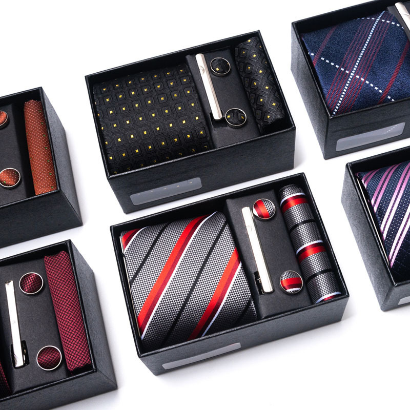 Tie Male Groom Wedding Korean Style Birthday Gift for Boys Trendy Formal Casual Tie Flap Pocket Pants Square Gift Box Set