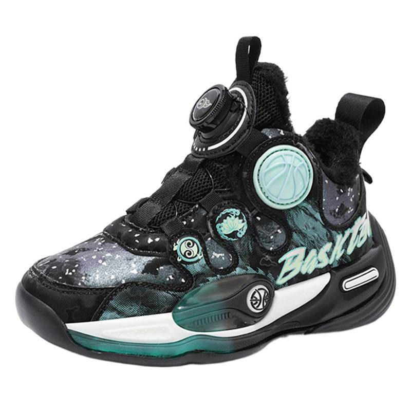 Zapatos de algodón para niños invierno 2025 nuevos zapatos de baloncesto para niños calentados y gruesos niños