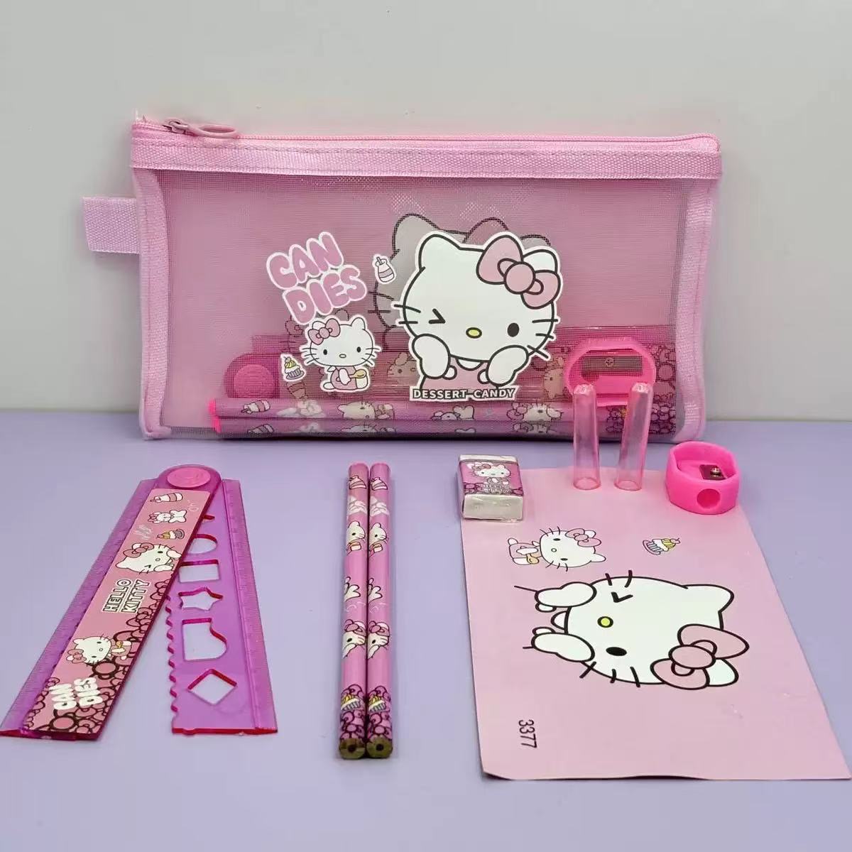 Sanrio lápiz gobernante lápiz papelería traje coolomi Escuela Primaria estudiante material escolar archivo bolsa 61 regalo