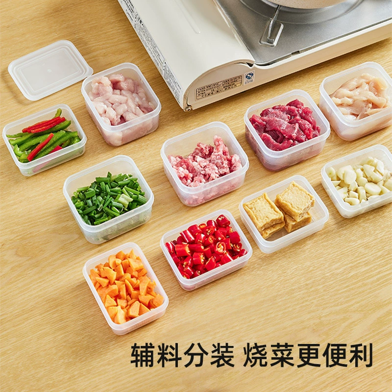 Коробка для заморозки мяса в холодильнике, замороженная коробка, упаковочная коробка, консервационная коробка, подготовка, домашний заморозки мяса, холодильник, зелёный лук, имбирь, чеснок, части