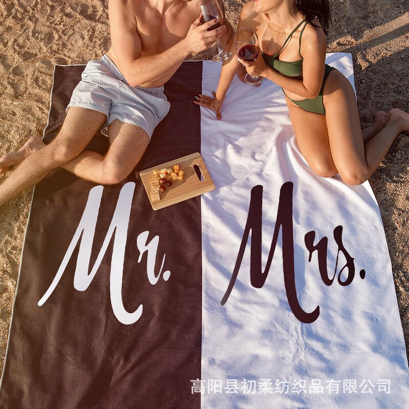 Cross-Border Amazon Hot-Selling Microfiber Double-Sized Couple's Beach Towel with Digital Printing and Large Size Bath Towel Cross-Border Amazon Hot-Selling Microfiber Double-Sized Couple's Beach Towel with Digital Printing and Large Size Bath Towel
