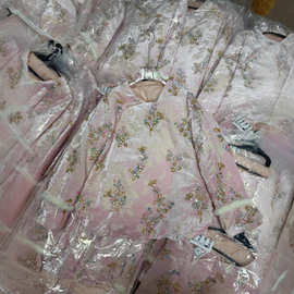 冬季新丝绒棉服拼接水貂毛毛边舒适保暖复古新中式国风圆领外套女