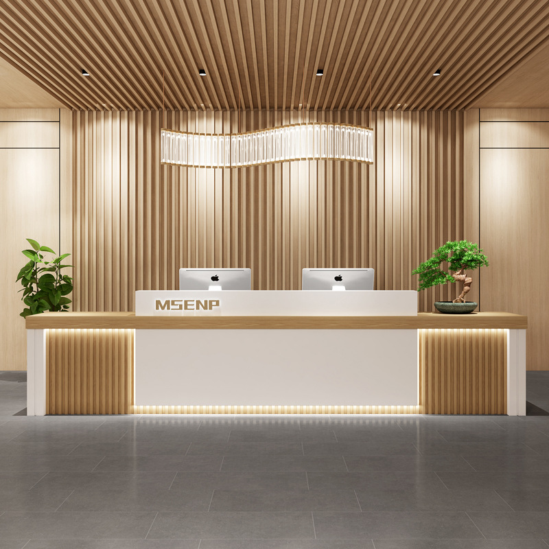Recepción moderna de estilo nuevo chino Recepción de la compañía Salón de salud Hotel Salón de belleza Salón de belleza Bar Cajero de alta gama