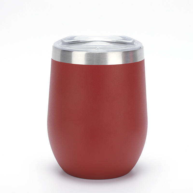 Copa de cáscara de huevo especial transfronteriza 304 copa de vino tinto de acero inoxidable de doble capa vacío Copa en forma de U taza de vacío taza de vientre grande al por mayor