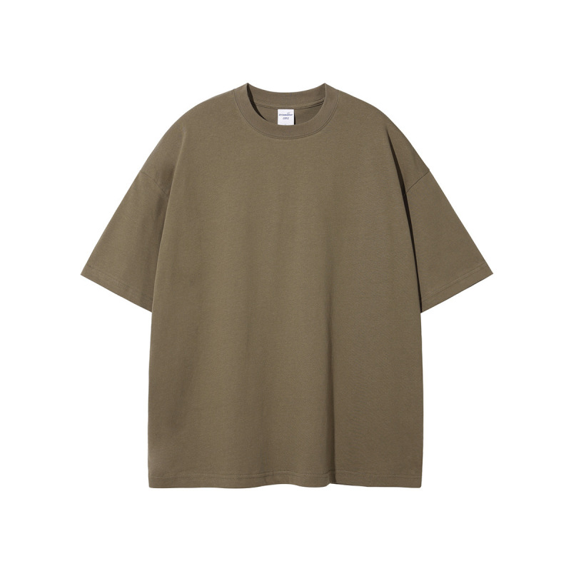 2025 夏の新作トレンディなブランド 230 グラム二重糸純綿半袖無地メンズ Tシャツ Bajia 同色大きいサイズ紳士服|undefined