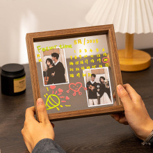 透明玻璃相框摆台76寸透明涂鸦diy画画8寸自制韩版摆件追星桌面