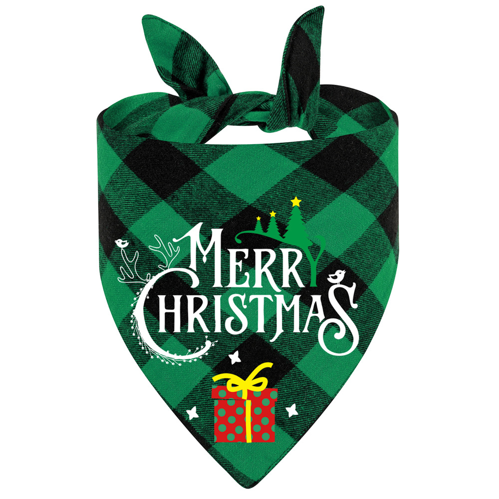 Tanpopo de algodón transfronterizo perro saliva Toalla de Navidad triángulo toalla mascota bufanda mascota ropa