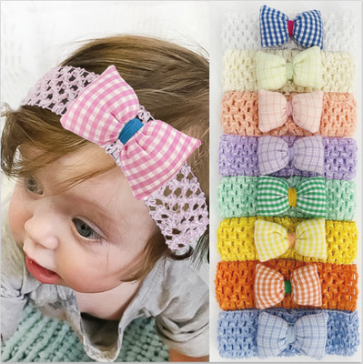 歐美春夏季新品蝴蝶結兒童頭巾 嬰幼兒可愛柔軟舒適發飾 寶寶發帶
