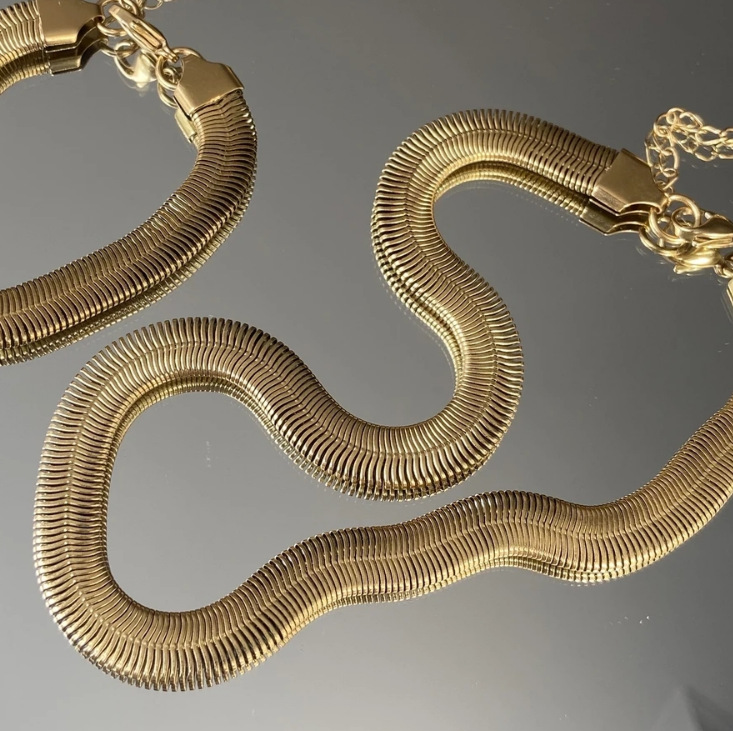 retro wide three-dimensional snake bone necklace bracelet wholesale Nihaojewelry