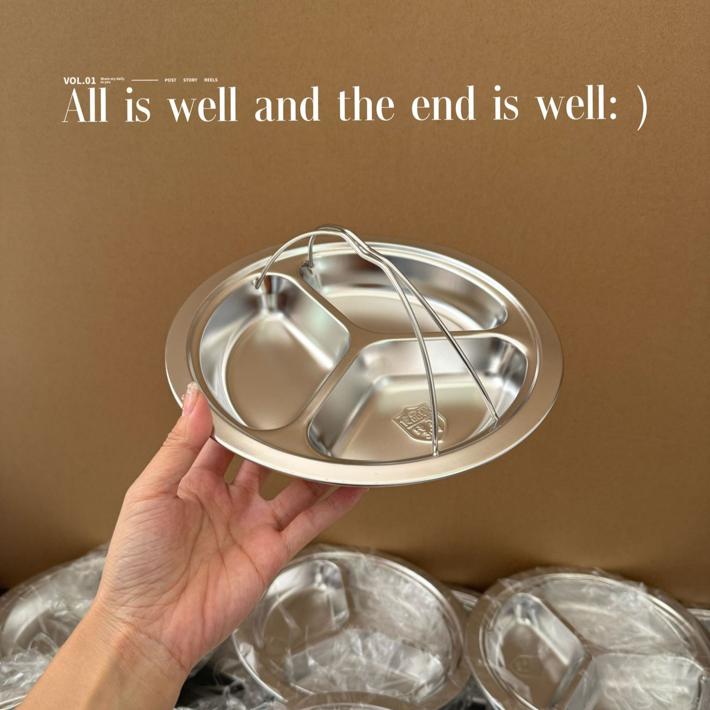 미노 홈 304 스테인레스 스틸 3 칸 김이 판 가구 분할기 밥솥 내부 김이 케이지 그레이드 분리 된 김이 그릇 판