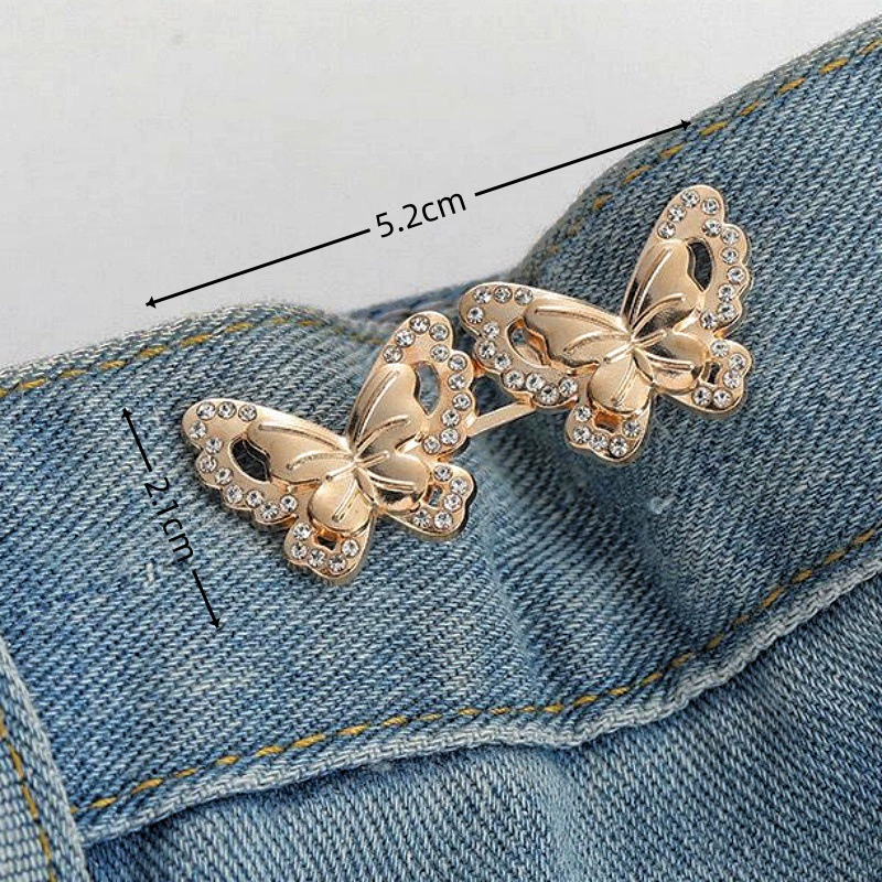 Nail-Free Removable Waist Buckle Pair, Flat-Bottom Seamless Buttons for Pants & Skirts, Assorted Designs