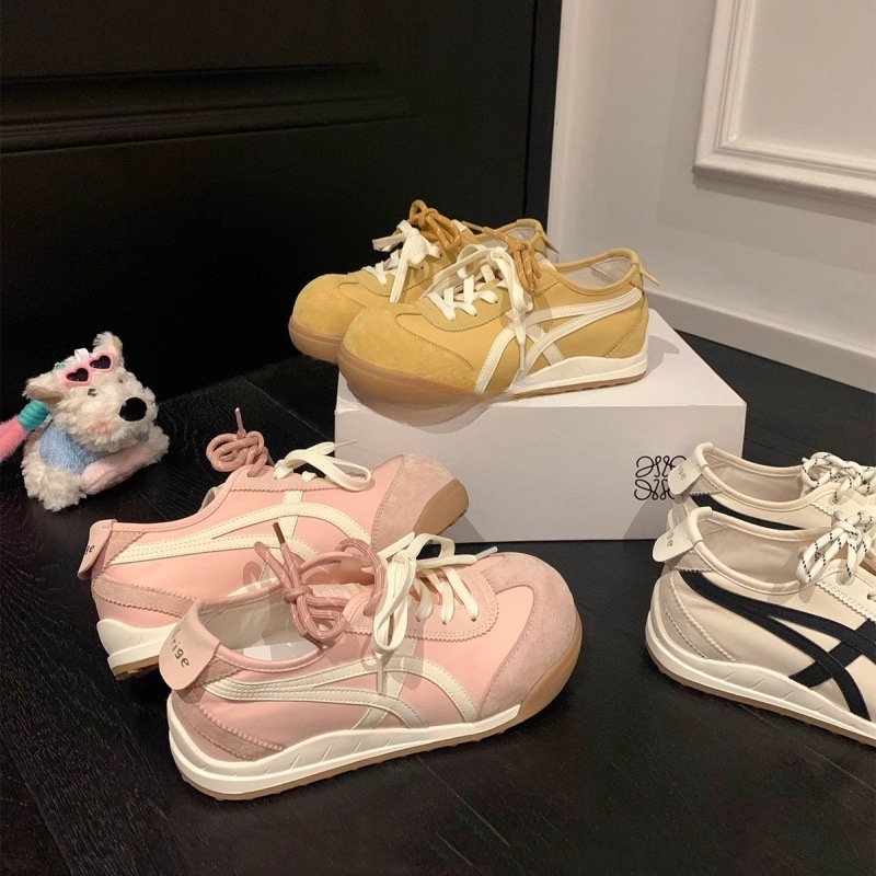 Cowhide Edition ~ Increased Thick Bottom Forrest Gump Training Shoes Women's 2025 Spring New Ugly Cute Shoes White Shoes Casual Board Shoes