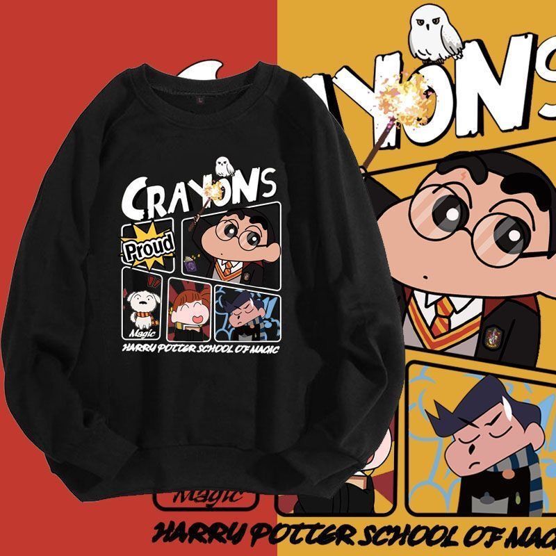 Trendy Round Neck Crayon Small New Harry Potter Printed 100 Cotton Round Neck Sweat Men's and Women's Vintage plus size 12 Trendy Round Neck Crayon Small New Harry Potter Printed 100 Cotton Round Neck Sweat Men's and Women's Vintage plus size 12