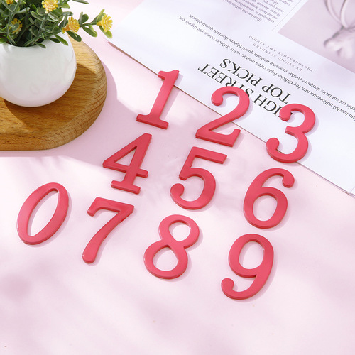 [Metal solid digital house number with magnet] Home number plate single number hotel villa signage