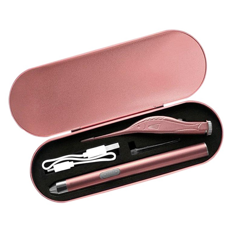 Emisor de luz Selección de oreja recargable juego de selección de oreja limpieza visual oreja de acero inoxidable oreja recoger pinzas