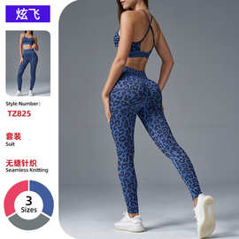跨境夏季欧美新品瑜伽长裤无缝跑步运动健身裤背心文胸瑜伽服套装