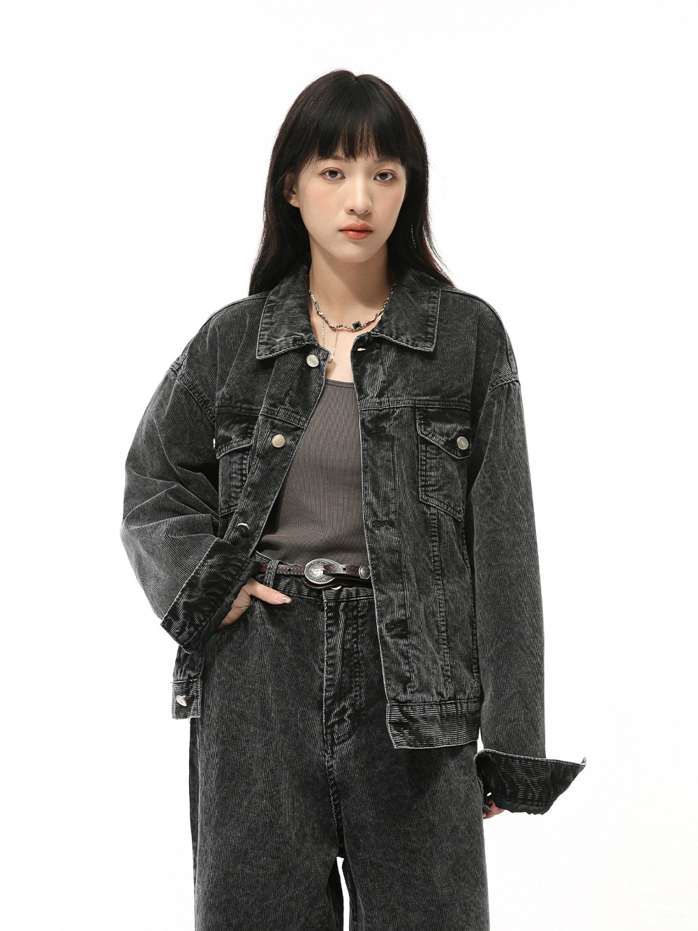 MTLCLOTHES Hombres| Otoño nuevo estilo americano de moda algodón retrógrado ropa de lavado moderna conjunto de vaqueros