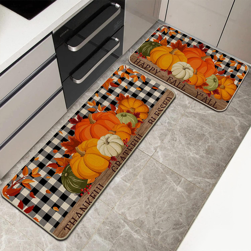 Cross-border Autumn Thanksgiving Day Floor Mat Kitchen Floor Mat Entrance Door Mat Holiday Decoration Floor Mat TEMU Daifa