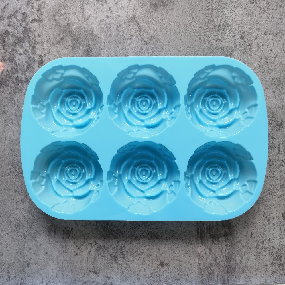 6 rosas 340 molde de silicona pastel molde de pastel gelatina torta molde de pan herramientas de horneado