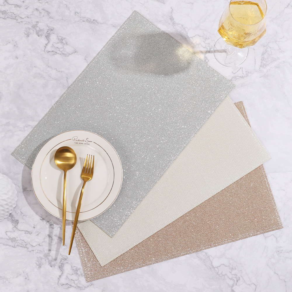 Inswind material de cuero PVC almohadilla de mesa aislamiento térmico antifalco almohadilla de cuenco atmósfera almohadilla de comedor occidental decoración de cubiertos de luz estrella