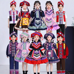 25年新作広西チワン族3月3日子供服チワン族公演服男童チワン族民族衣装女の子