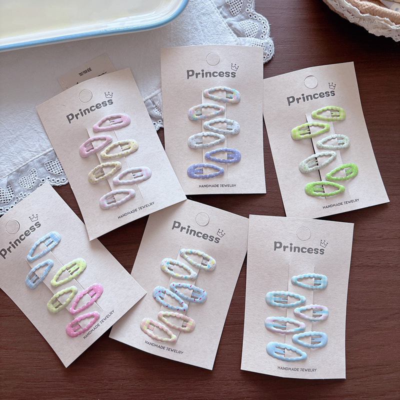 Spring And Summer Small Children's Colorful Printed Water Drop Bb Clip...