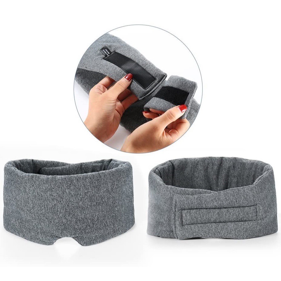 Máscara de ojo de sueño de algodón modal larga tira almuerzo sombreado bufanda máscara de ojo para dormir viajes transpirable días de verano hombres y mujeres