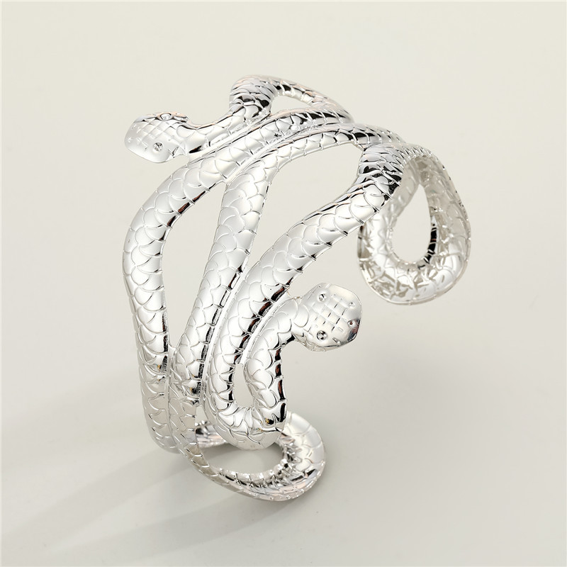 Punk Alloy Snake-shaped Multi-layer Open Wide Bracelet display picture 4