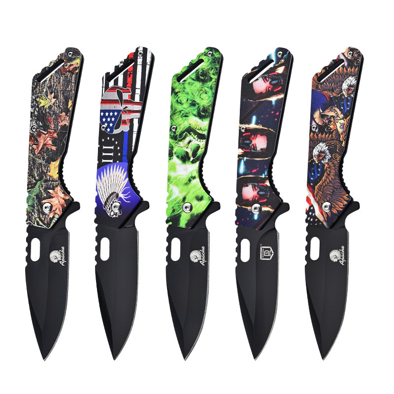 新款不锈钢材质随身便携多功能折叠刀 户外野营用刀Folding Knife