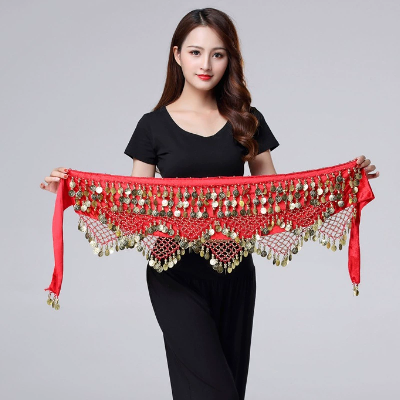 Пятно танец живота, поясная цепь, племенное танцевальное полотенце